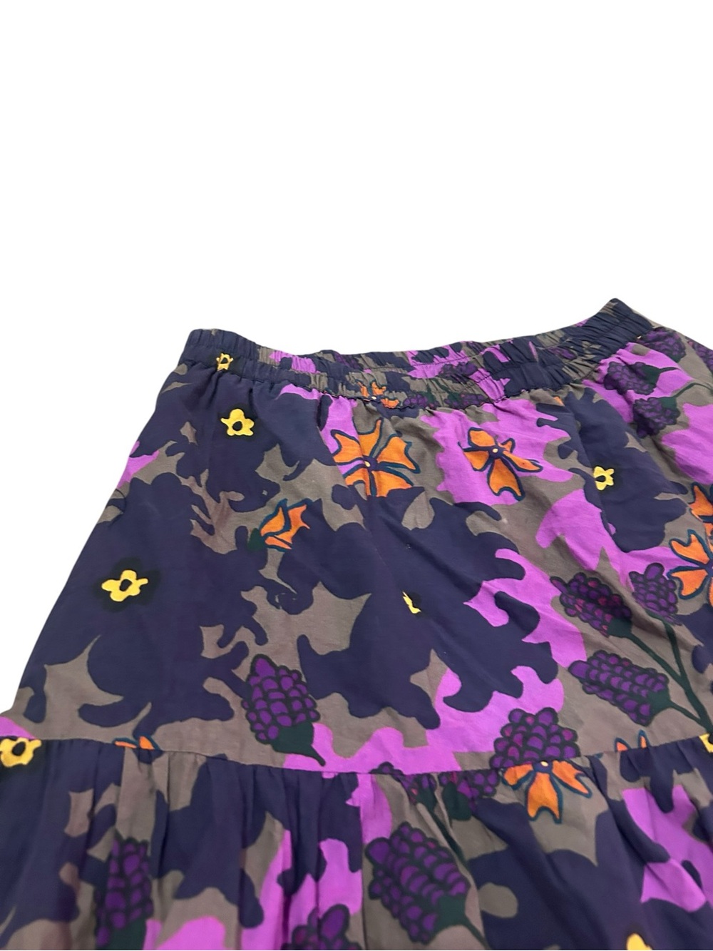 Oliphant NWT Suzani Tiered Floral Maxi Skirt Purple Navy Boho Sz M $258 - Picture 4 of 8